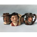 Four Royal Doulton character jugs