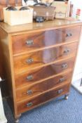 A walnut chest of drawers, 84cm width