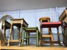 Various stools and mirrors