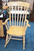 A lathe back rocking chair