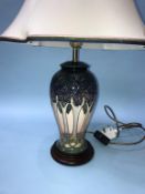 A Moorcroft table lamp