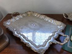 Two silver plated trays