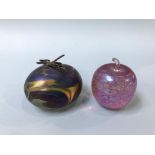 Two John Ditchfield Glasform iridescent paperweights