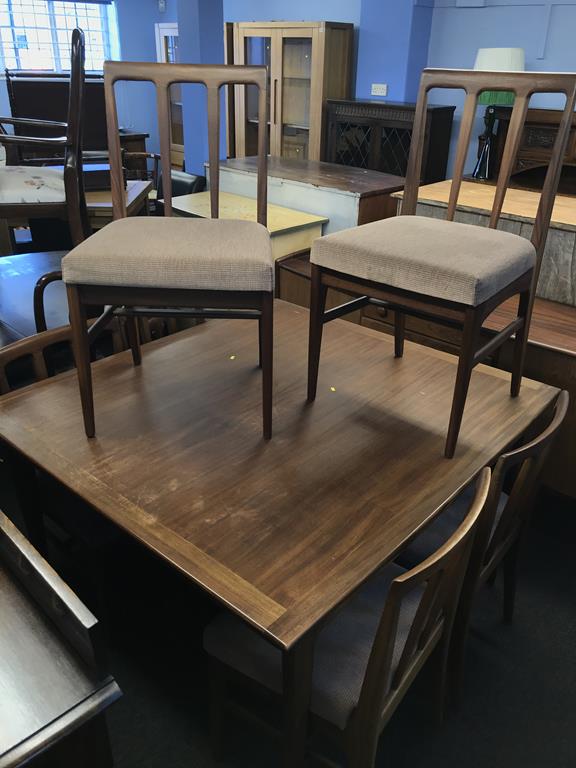 A teak Younger dining room suite, comprising drawer leaf table, six chairs and a sideboard - Image 2 of 2