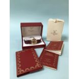 A ladies Cartier Vendome Vermeil Quartz wristwatch, boxed with paperwork