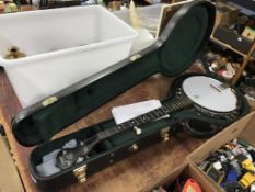 A 'Deering' banjo and fitted hard case