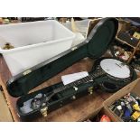 A 'Deering' banjo and fitted hard case