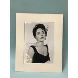 Autographs; Signed photograph in mount, Elizabeth Taylor, with letter of authentication