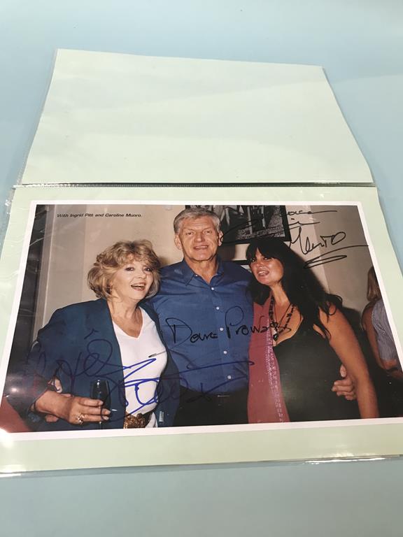 Autographs; Seven signed photos by Sophia Loren, Dave Prowse, Ingrid Pitt, Caroline Munro, - Image 6 of 7