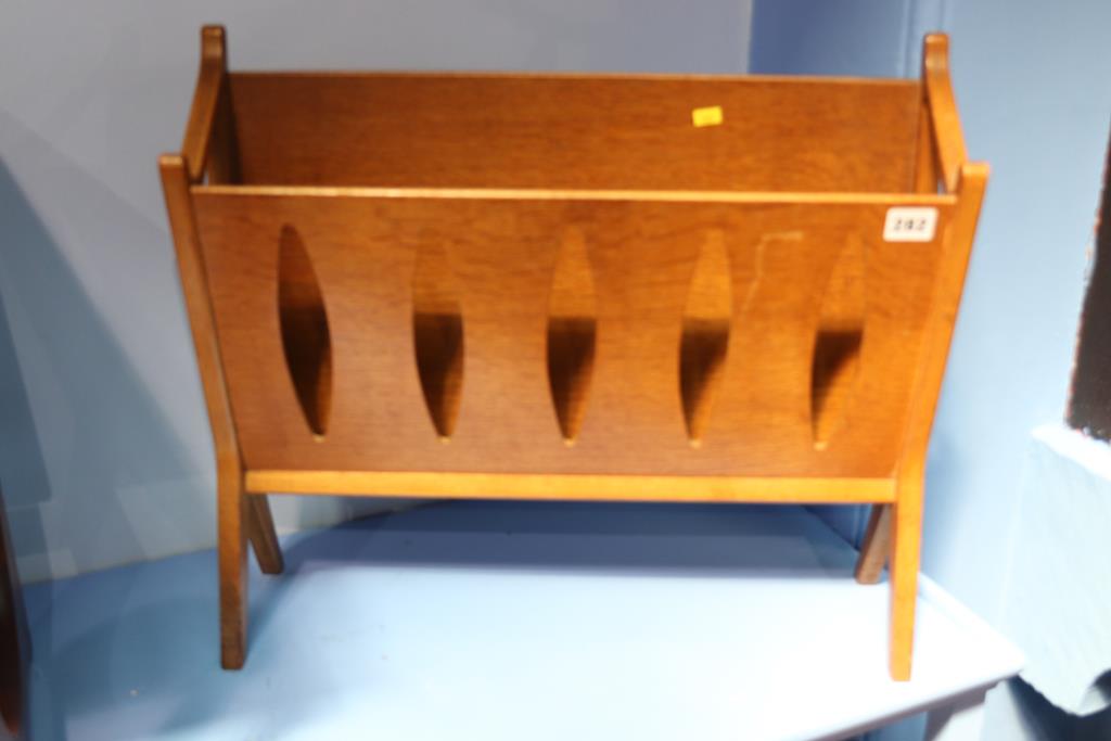 An oak magazine rack