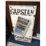 An original enamel advertising sign, 'Capstan Cigarettes Sold Here', 91cm x 46cm