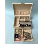 A jewellery box and contents