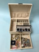 A jewellery box and contents