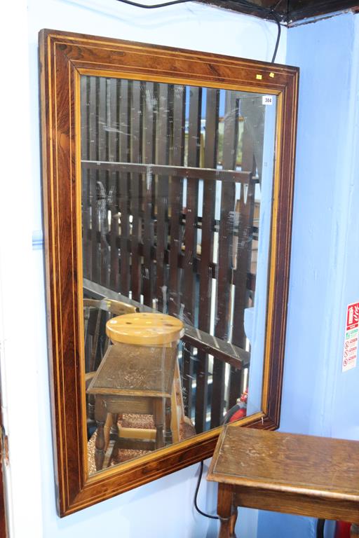 An Edwardian rosewood mirror, 111cm x 77cm