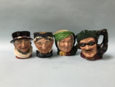 Four Royal Doulton character jugs