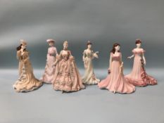 Six various Coalport ladies