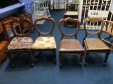 Two pairs of Victorian mahogany chairs