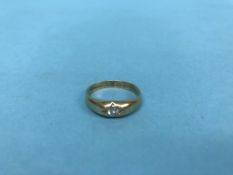 A 9ct gold and diamond mounted ring, 3g