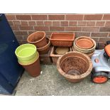 A quantity of garden pots