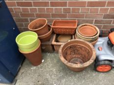 A quantity of garden pots