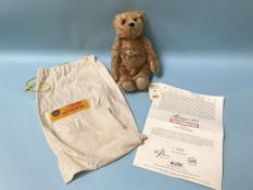 A Steiff 'Danbury Mint Centenary' Teddy Bear, Anniversary USA 1902-2002, with yellow tag, number