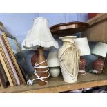 Various lamps and prints