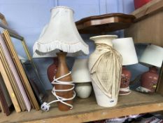 Various lamps and prints