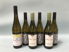 Six bottles of white wine