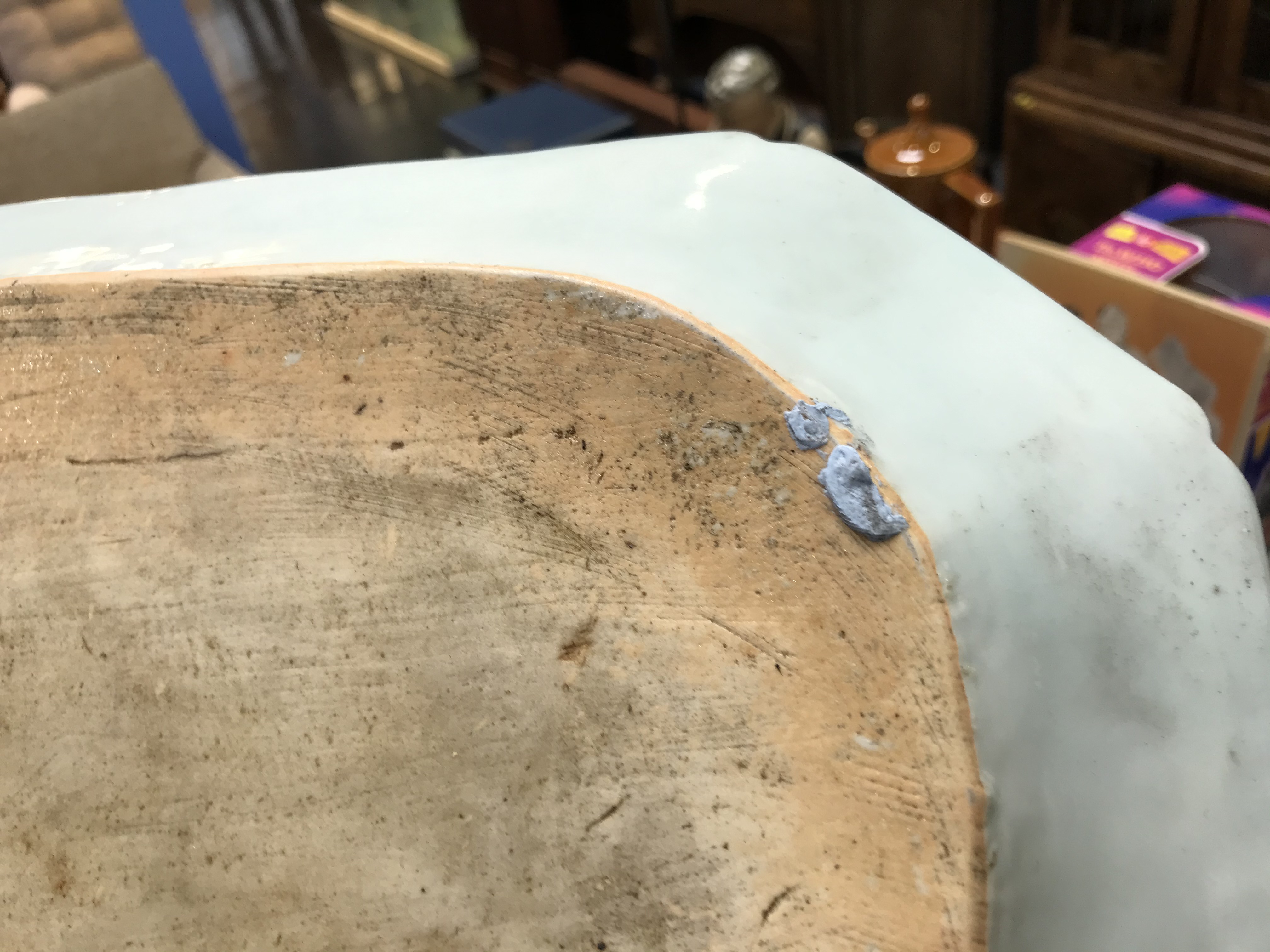 A Chinese blue and white oblong dish, 35cm wide - Image 8 of 11