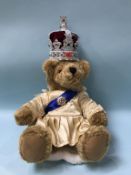 The Great British Teddy Bear Company' Diamond Jubilee Teddy Bear, 1952-2012, golden plush, 24cm