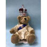 The Great British Teddy Bear Company' Diamond Jubilee Teddy Bear, 1952-2012, golden plush, 24cm