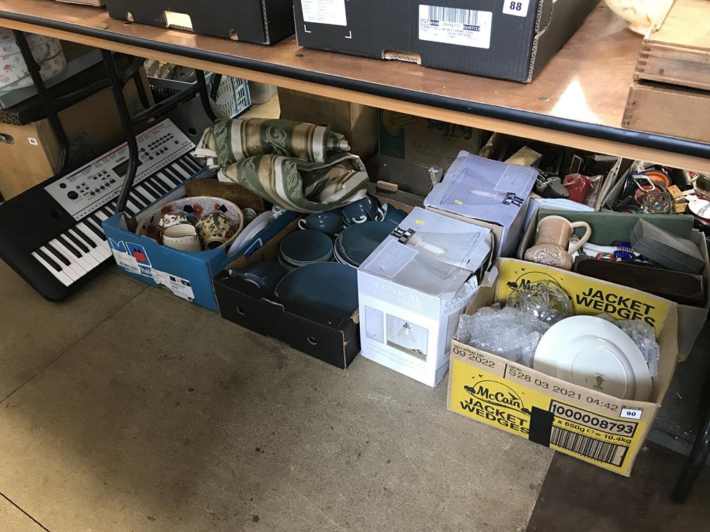 Four boxes of assorted, and two light fittings