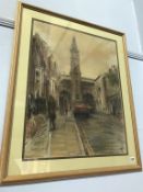 Pastel 'Darlington Station Tower', by Nicholas Leake