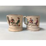 Two Victorian 'Frog ' tankards