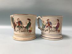 Two Victorian 'Frog ' tankards