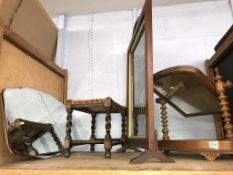 Various mirrors, and a stool etc.