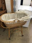 A wicker crib