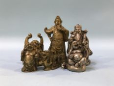 Six various Oriental metalwork figures