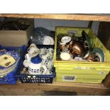 Five boxes of glass and china etc.