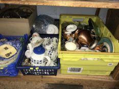 Five boxes of glass and china etc.