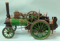 A live steam traction engine, 2" scale model, with current certificate of pressure and current