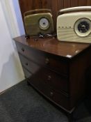 A mahogany bow front chest of drawers