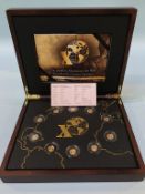 A cased set of gold coins 'Great Explorers' .999 gold, weight 5grams