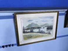Robin Harvey Wyllie, signed, 'Loch Tay with Ben Lawers beyond', 41cm x 60cm