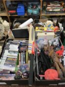 Four boxes of assorted games and toys etc.