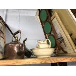 Pictures and a copper kettle etc.