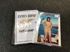 Autographs relating to James Bond; Cubby Broccoli, George Lazenby, Judi Dench, Diana Rigg, Richard