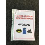 Autographs; Adam West, Neil Hamilton (Batman), David Prowse, James Earl Jones (Darth Vader), Peter