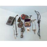 A quantity of costume jewellery etc.