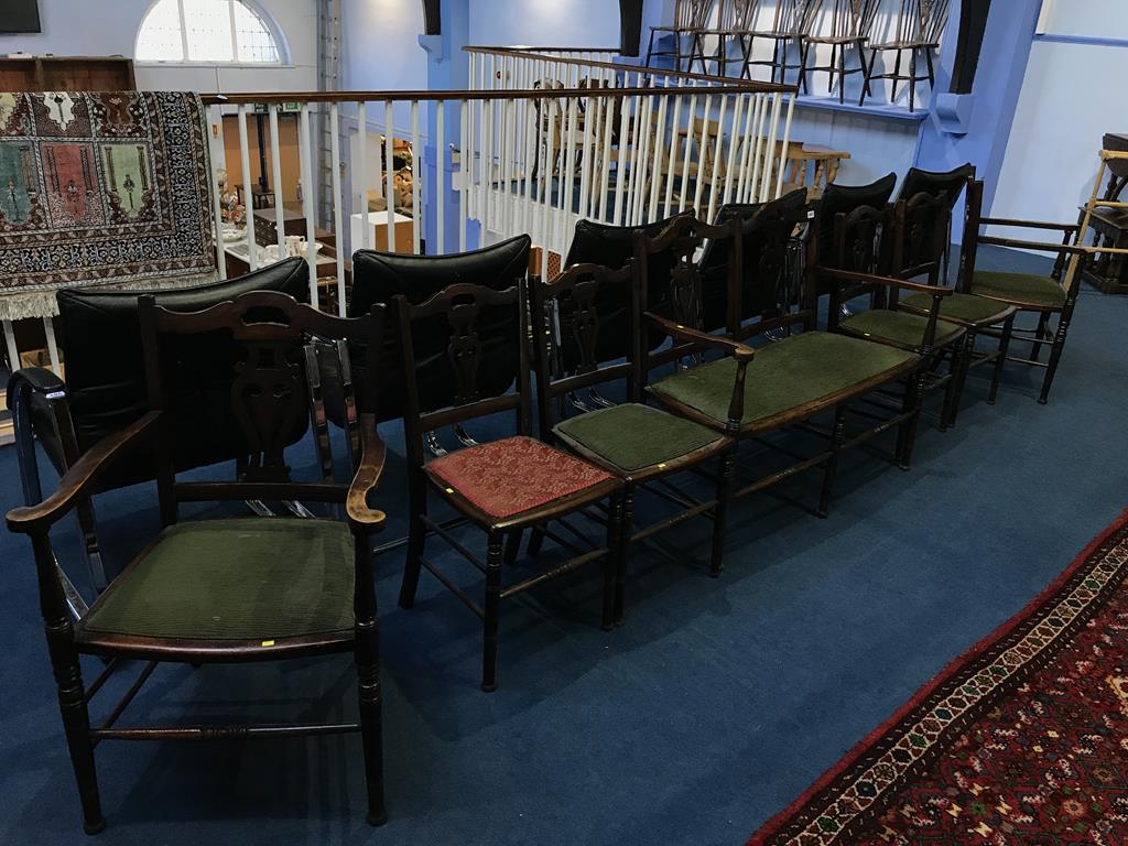 An Edwardian seven piece salon suite